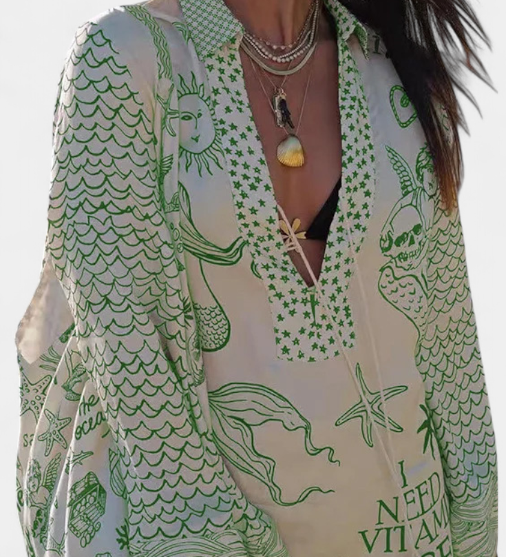Ensemble Chemise Imprimée Amalia avec Shorts Élastiqués