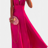 Robe Salma en A avec Imprimé Minimaliste et Col en V