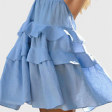 Robe sans dos Vianey en coton et lin
