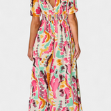 Robe Yuki Boho avec décolleté en V et tie-dye