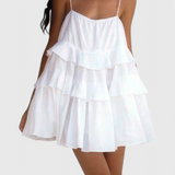 Robe sans dos Vianey en coton et lin