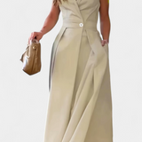Robe Blazer Sans Manches Beverly avec Coupe A-Line et Boutons