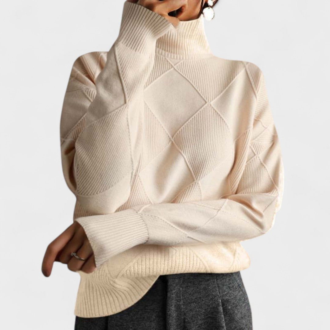 Elena™ | Pull Tricot Col Montant