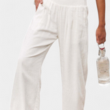 Pantalons Alexia en Coton et Lin avec Coupe Fluide et Élégance Naturelle
