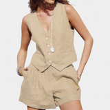 Ensemble Gilet et Shorts en Lin et Coton Jennifer