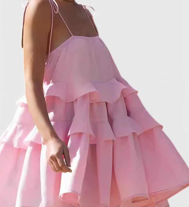 Robe sans dos Vianey en coton et lin