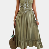 Robe A-Line avec Bretelles Luz et Ourlet Volant