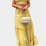 Ensemble Ilys Romantique avec Top en Dentelle et Jupe Maxi Flottante