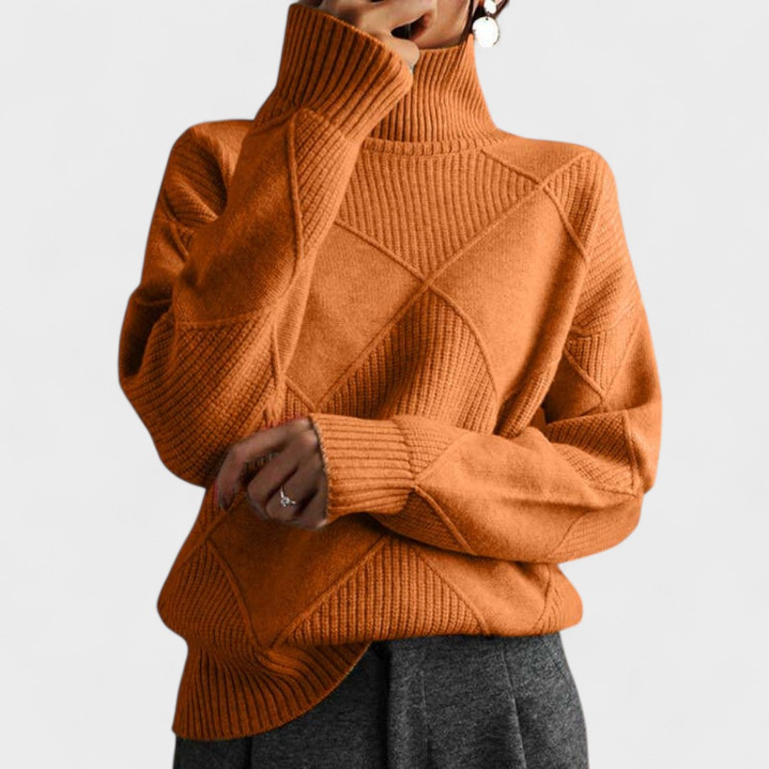 Elena™ | Pull Tricot Col Montant