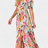 Robe Yuki Boho avec décolleté en V et tie-dye
