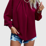 Blouse Dottie à Manches Longues avec Col en Dentelle