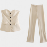 Ensemble Paesha Décontracté Sans Manches avec Pantalon Large