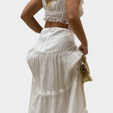 Ensemble Ilys Romantique avec Top en Dentelle et Jupe Maxi Flottante