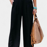 Pantalons Alexia en Coton et Lin avec Coupe Fluide et Élégance Naturelle