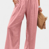 Pantalons Alexia en Coton et Lin avec Coupe Fluide et Élégance Naturelle