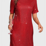 Robe Mini Loreen avec Paillettes et Coupe Décontractée