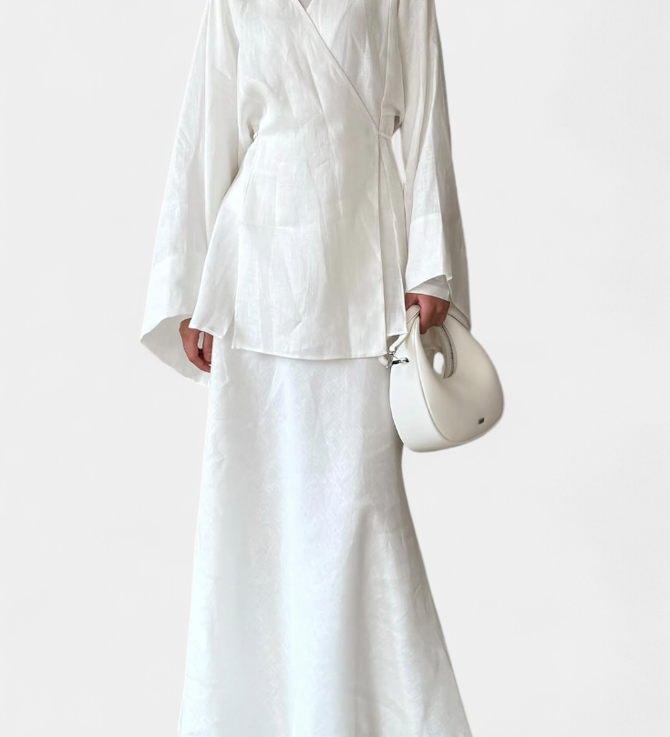 Ensemble Chemise V et Jupe Fendue Zelda