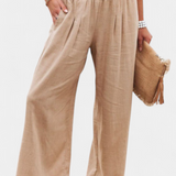 Pantalons Alexia en Coton et Lin avec Coupe Fluide et Élégance Naturelle