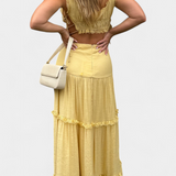 Ensemble Ilys Romantique avec Top en Dentelle et Jupe Maxi Flottante