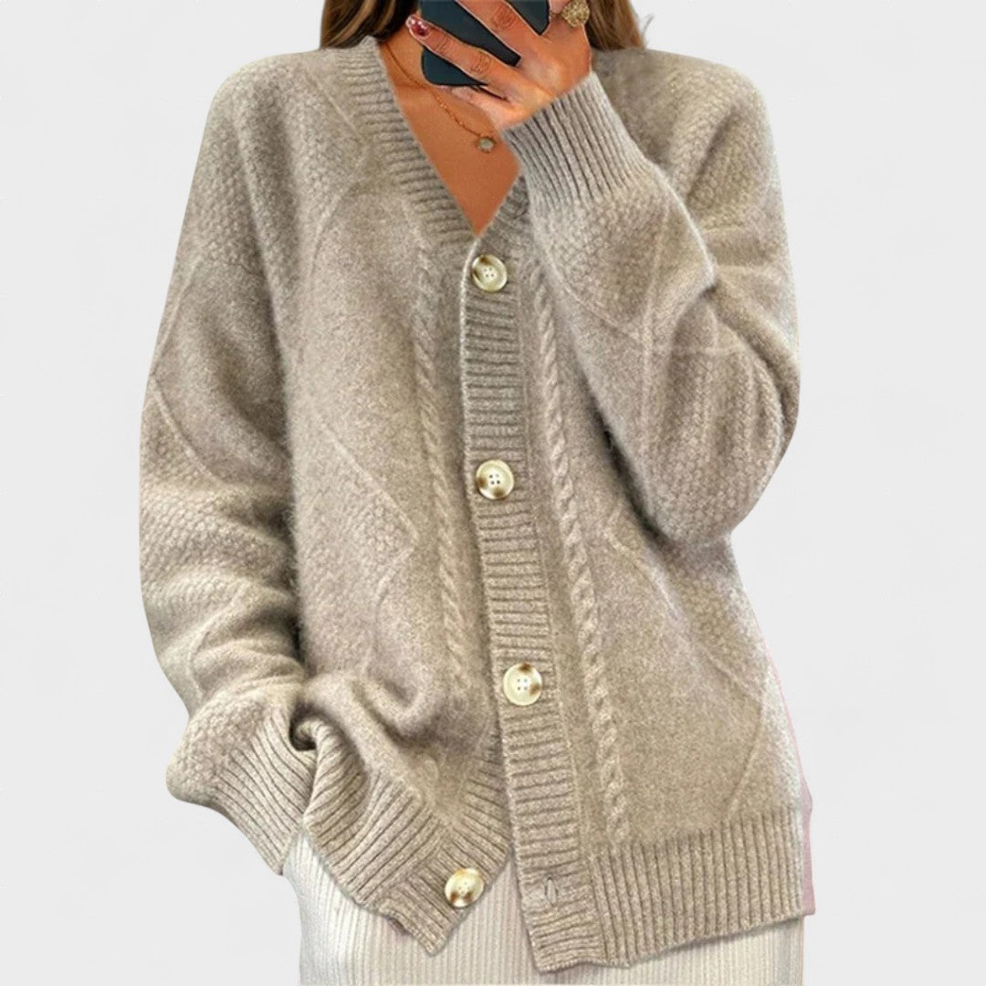 Claudia™ | Cardigan en Tricot à Câbles