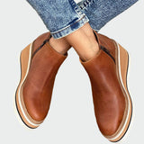 Celia | Bottines en cuir camel élégantes avec plateforme