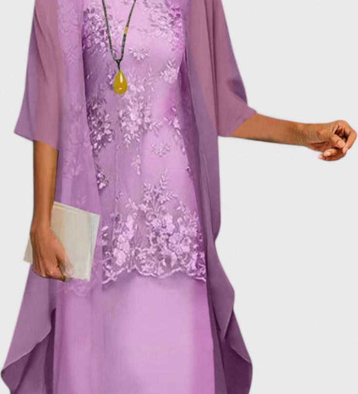 Ensemble de Robe en Chiffon Élégante Apolline au Design Intemporel