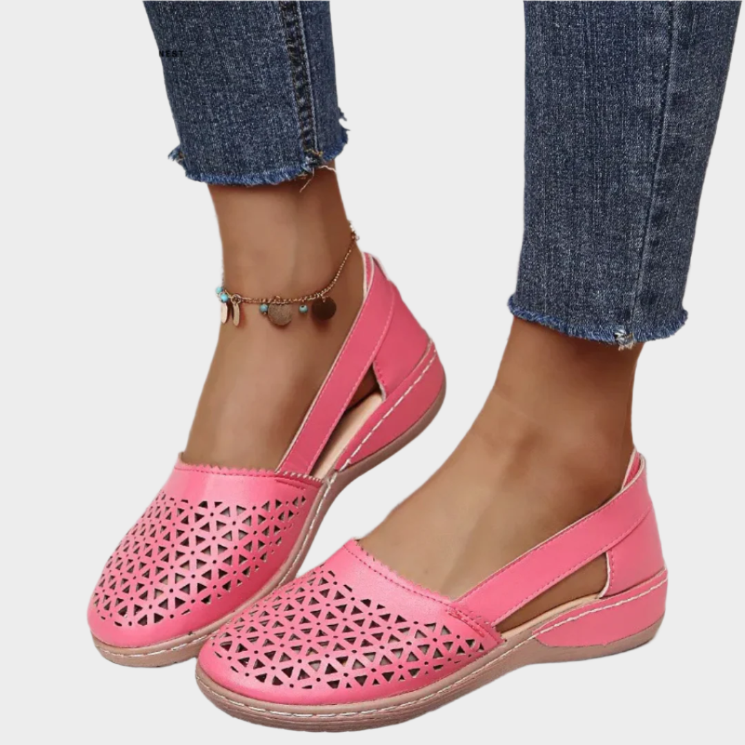 Ballerines Anatomiques avec Découpes et Ruban