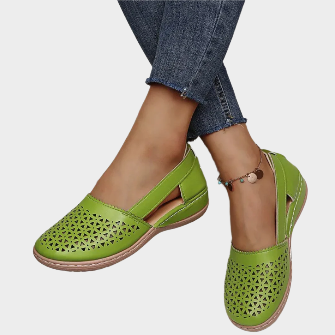 Ballerines Anatomiques avec Découpes et Ruban
