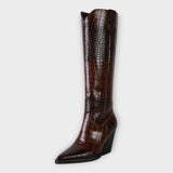 Camila | Bottes Design Crocodile avec Talon Élégant pour le Quotidien