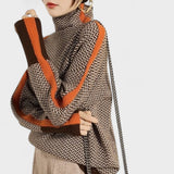 Isidora™ | Pull Herringbone Luxe Col Montant
