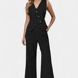 Ensemble Gilet Sans Manches et Pantalon Large Heskia