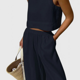 Ensemble Avelina Minimaliste en Coton et Lin Léger