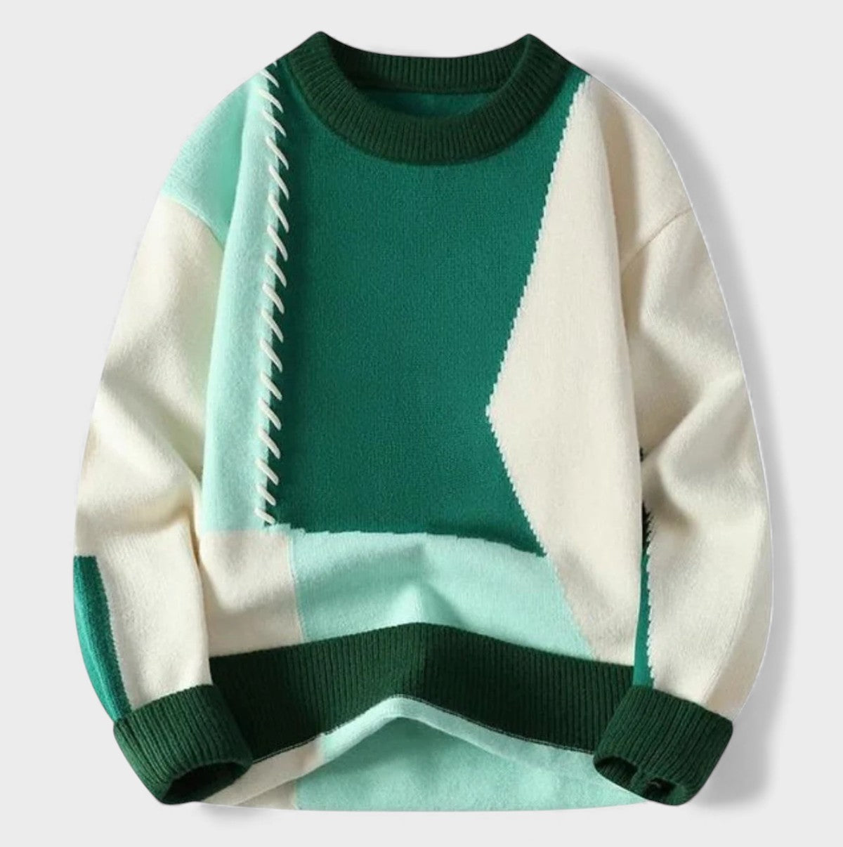 Maela™ | Pull en patchwork tricoté à la main