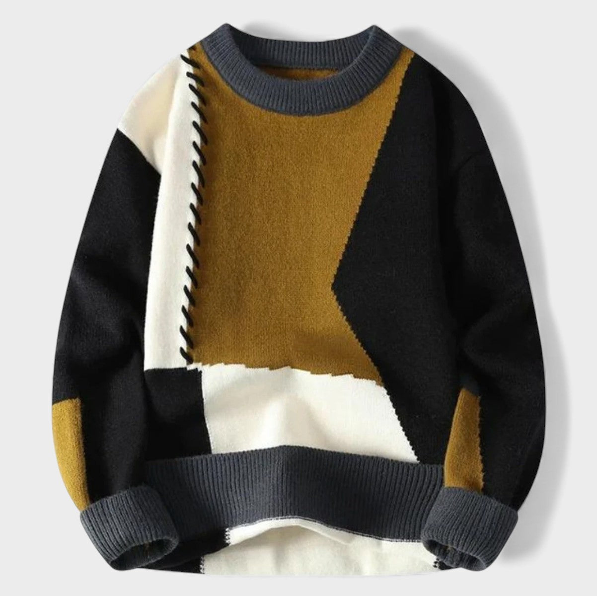Maela™ | Pull en patchwork tricoté à la main