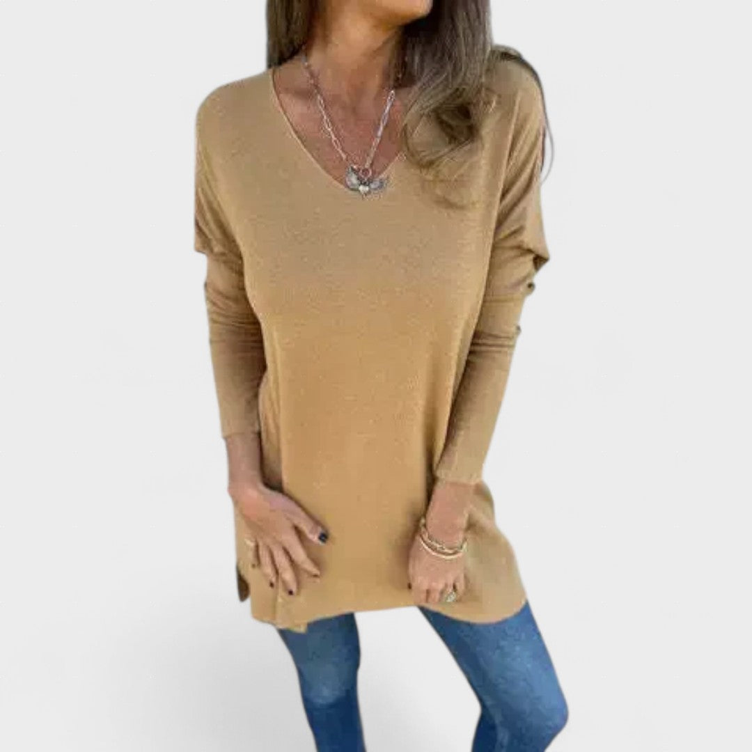 Juana™ | Tunique Tricot Détendue avec Col en V