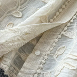 Chemise Prairie en Dentelle Brodée