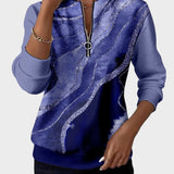 Luna™ | Sweat-shirt à demi-zip avec imprimé vintage