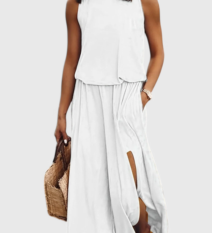 Robe Dianne sans manches avec fente sur le côté et coupe ample