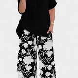 Ensemble Floral Aivy en Deux Pièces avec Touche Décontractée