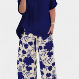 Ensemble Floral Aivy en Deux Pièces avec Touche Décontractée