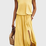 Robe Dianne sans manches avec fente sur le côté et coupe ample