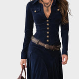 Pilar™ | Robe Maxi en Velours Doux