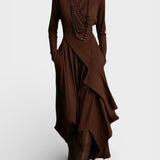Sandra™ | Robe Maxi Tricot Asymétrique