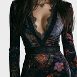 Nuria™ | Robe Fleurie avec Dentelle