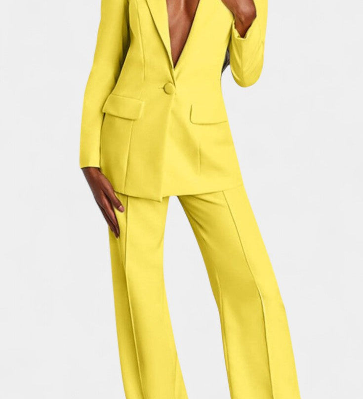 Ensemble Blazer Ajusté Marnie et Pantalon Large