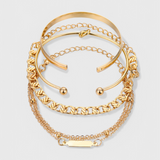 Ensemble de Bracelets en Chaîne Métallique de 4 Pièces