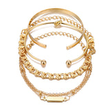 Ensemble de Bracelets en Chaîne Métallique de 4 Pièces