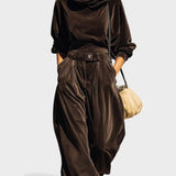 Carla™ | Ensemble en velours avec pantalon large