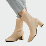 Alejandra | Bottes Orthopédiques Tricotées en Beige Doux