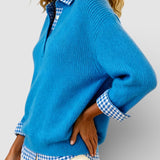 Alicia™ | Pull Tricoté avec Détail à Carreaux